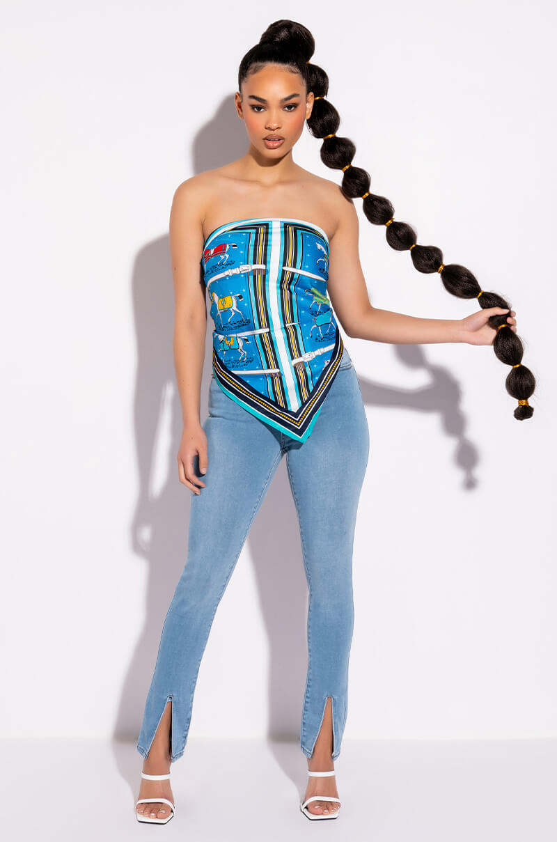 NIGHTFALL MID RISE SKINNY JEANS WITH FRONT SLIT