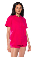 NIGHTS ALONE KNIT BUTTON DOWN SHIRT