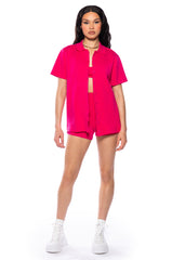 NIGHTS ALONE KNIT BUTTON DOWN SHIRT