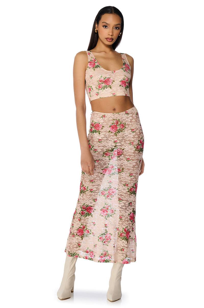 NINA FLORAL CROPPED CAMI