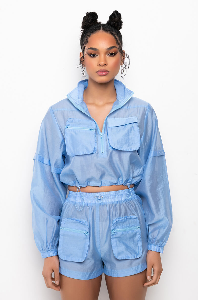NINETIES GIRL CROPPED WINDBREAKER