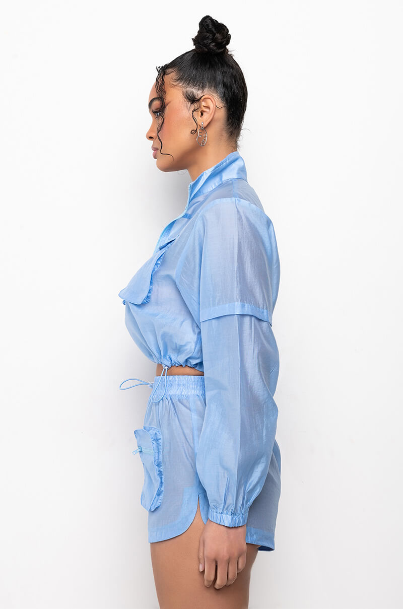 NINETIES GIRL CROPPED WINDBREAKER