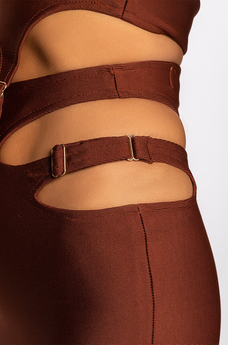 NO COMPETITION BANDAGE MINI SKIRT WITH CUTOUTS
