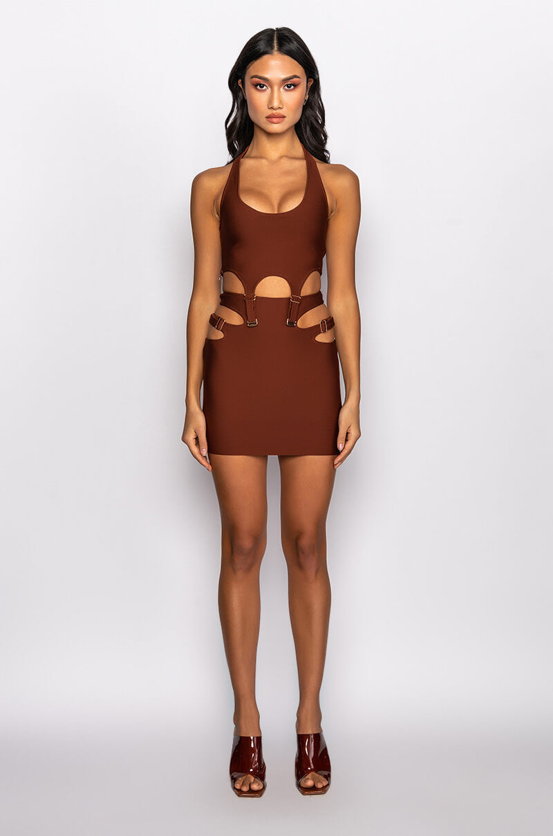 NO COMPETITION BANDAGE MINI SKIRT WITH CUTOUTS
