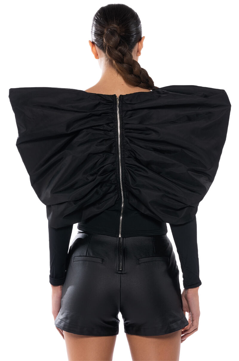 FELICITY DRAMATIC BOW DETAIL BLOUSE