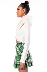 NO PICTURES PLEASE FAUX FUR COLLAR ZIP CARDIGAN
