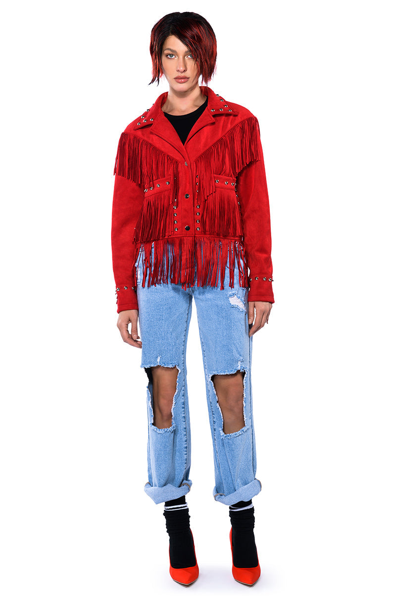 NO PROMISES LOW RISE DISTRESSED JEANS