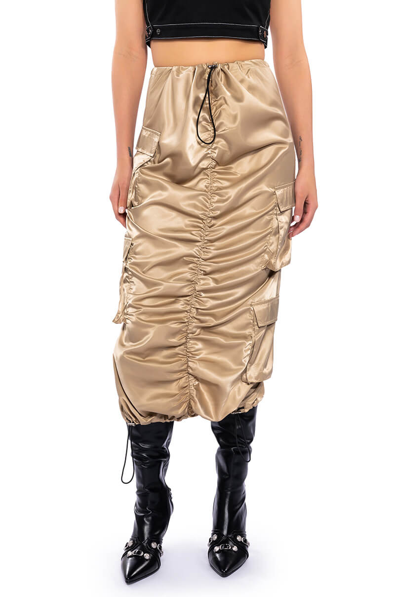 NO STOPPIN ME CARGO MIDI SKIRT