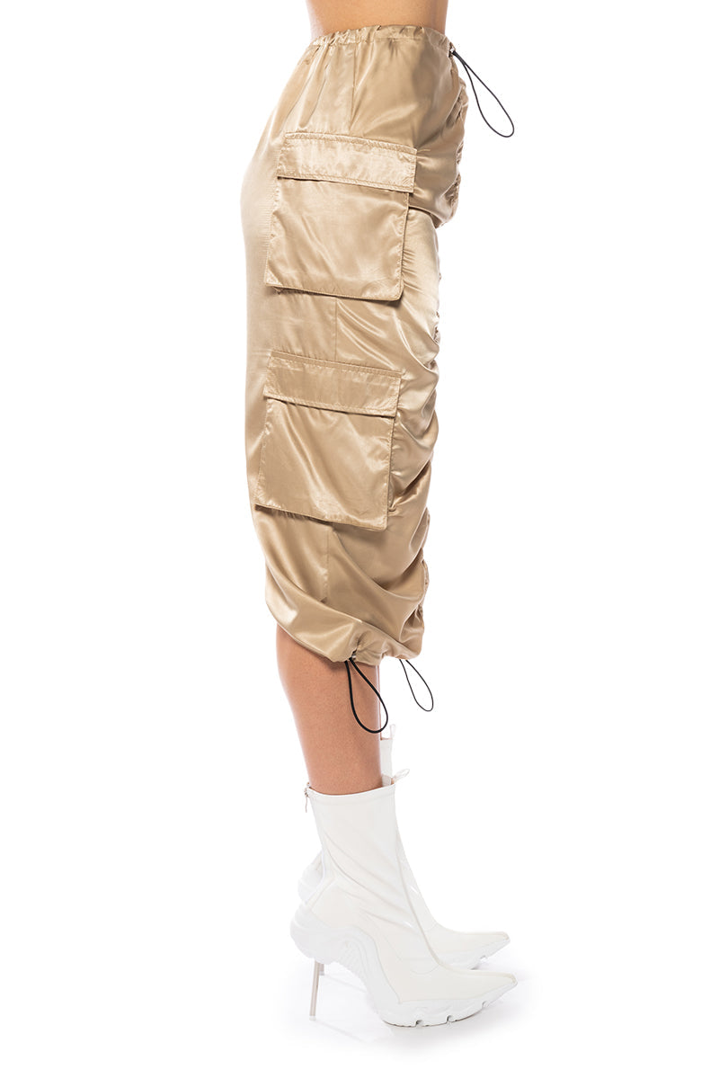 NO STOPPIN ME CARGO MIDI SKIRT