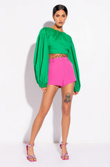 NO WORRIES OPEN BACK BLOUSE
