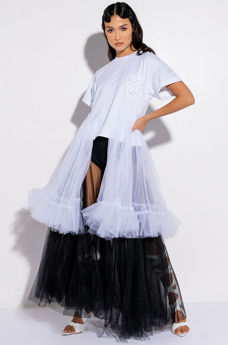 NOT IN THE MOOD OVERSIZED HIGH LOW SHORT SLEEVE TSHIRT