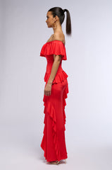 NOT THE EMOJI RUFFLE MAXI DRESS