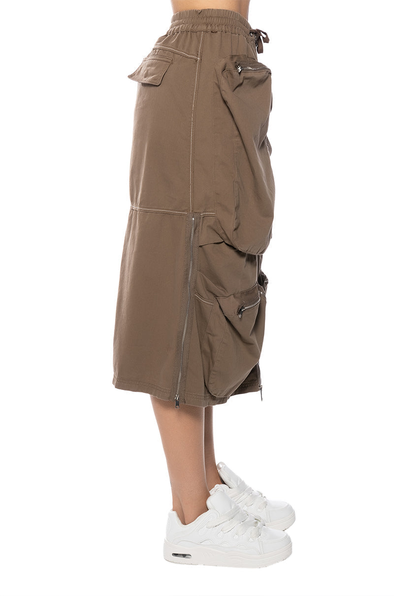 NOT YOUR AVERAGE CARGO MIDI SKIRT