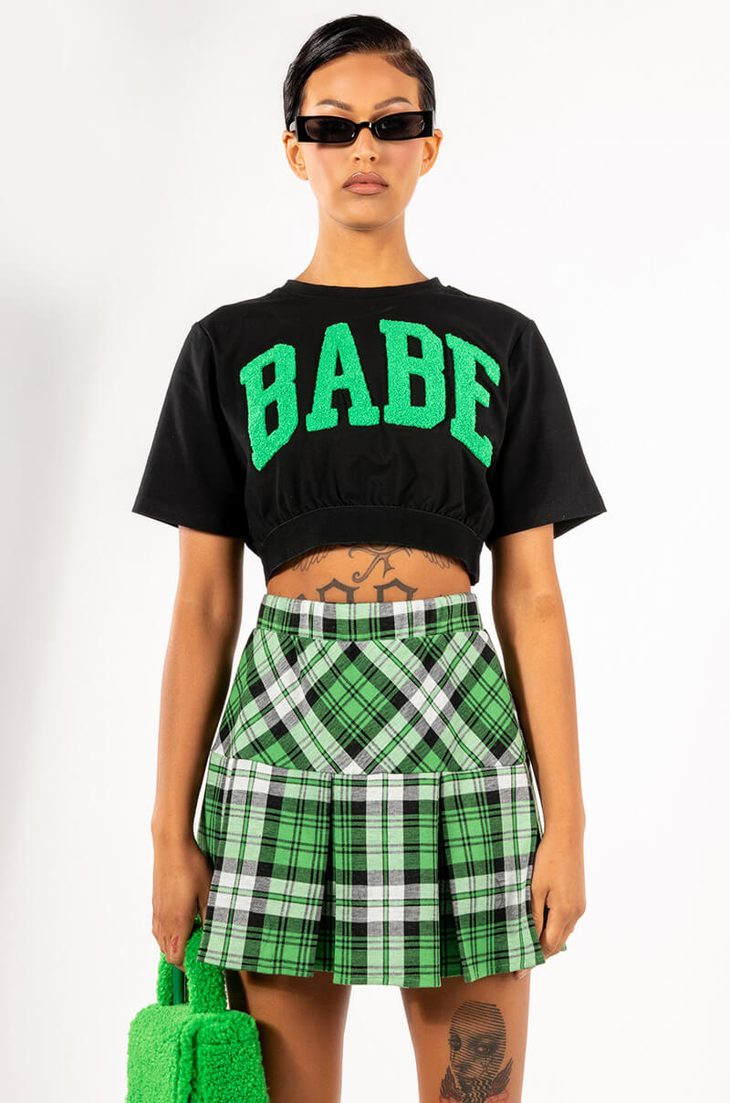 NOT YOUR BABE CROPPED SHORT SLEEVE CREW NECK TSHIRT