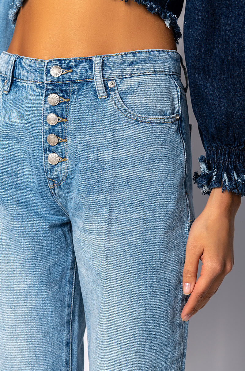 NOT YOUR BABY HIGH RISE DISTRESSED MOM JEAN