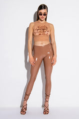 NOT YOUR BABY TIE BACK SLEEVELESS MESH CROP TOP
