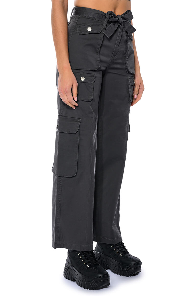 NOTHING ABOUT YOU BELTED CARGO PANTS