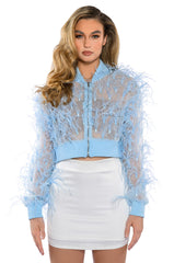 CIPRIANI FEATHER SHEER BOMBER