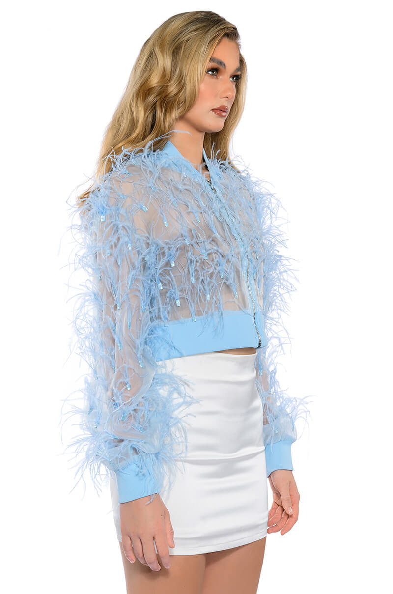 CIPRIANI FEATHER SHEER BOMBER