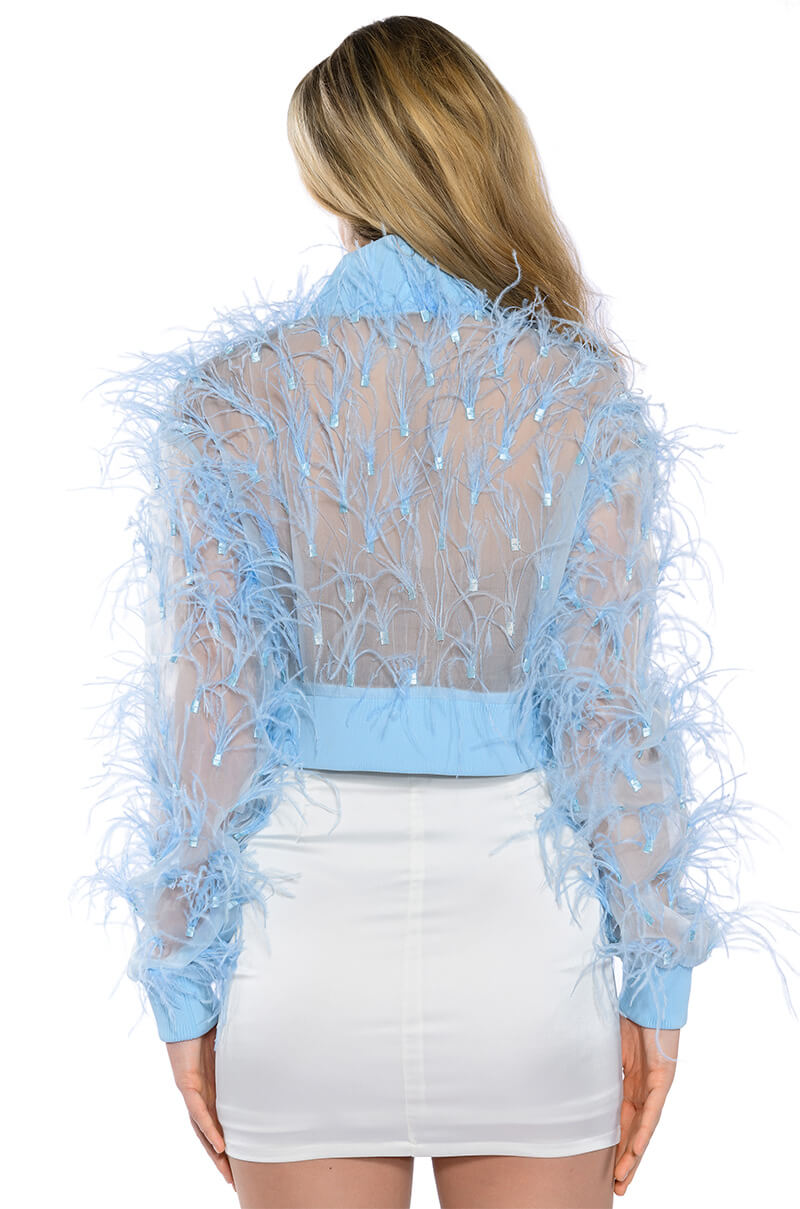 CIPRIANI FEATHER SHEER BOMBER