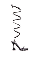 AZALEA WANG SOPHIE LACE UP SANDAL IN BLACK