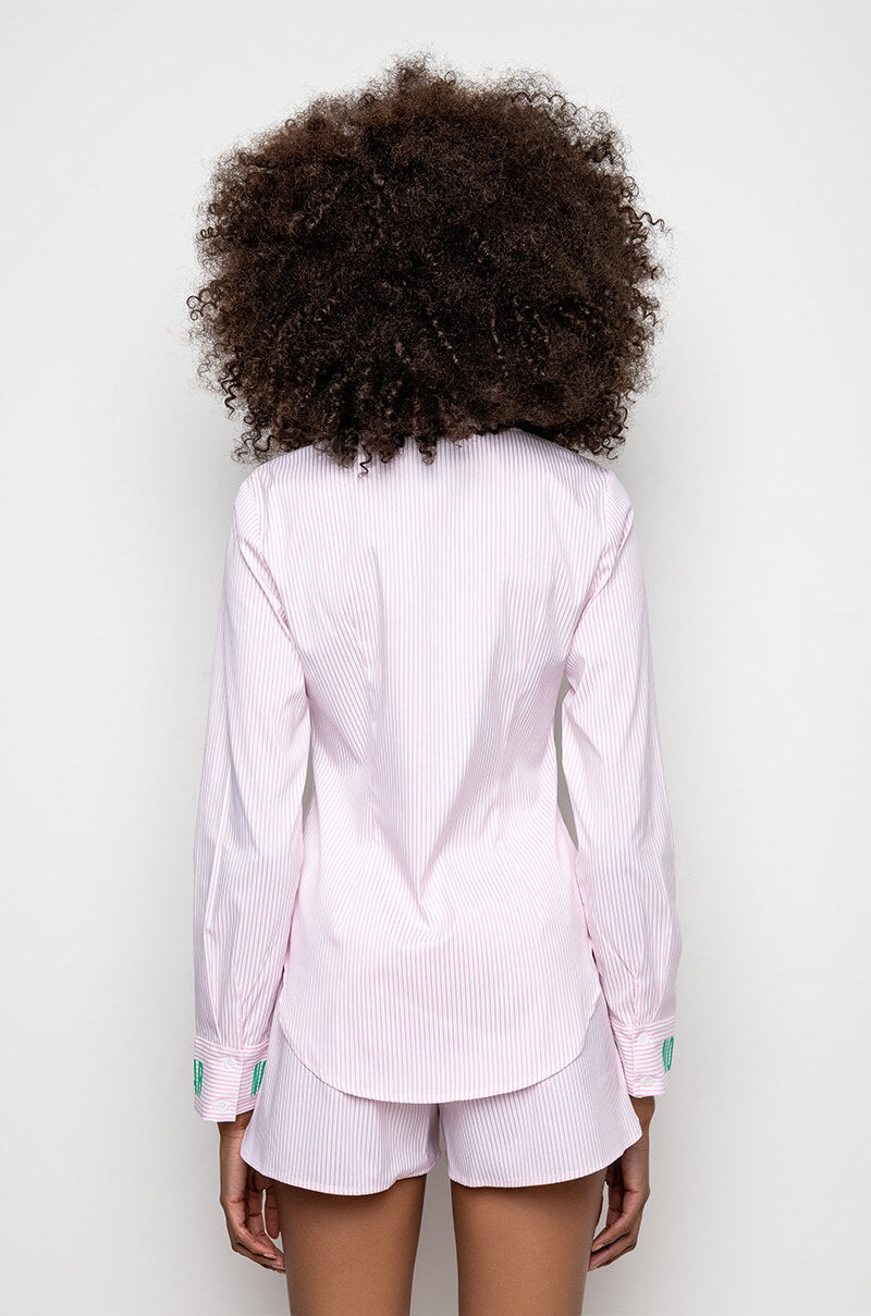 NOTHING TO WEAR STRIPED POPLIN BLOUSE