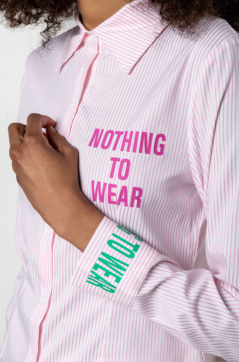 NOTHING TO WEAR STRIPED POPLIN BLOUSE