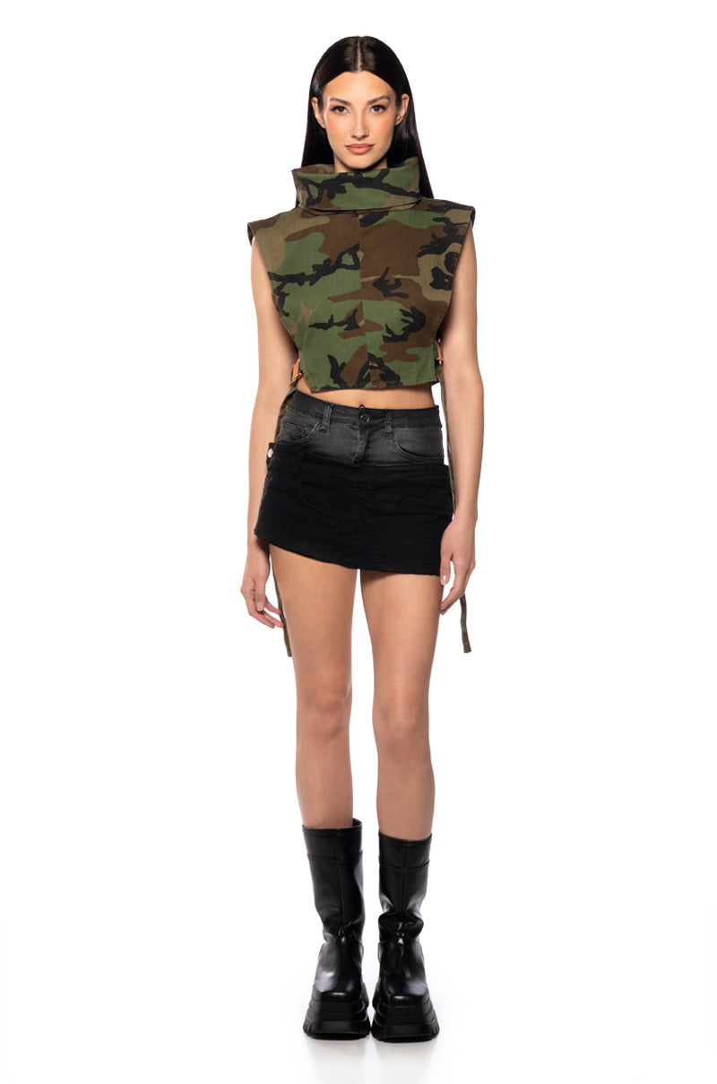 NOTICE ME DENIM MINI SKIRT