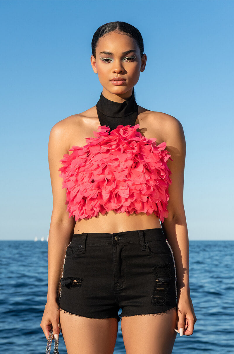 NOW OR NEVER SLEEVELESS MOCK NECK BLOUSE