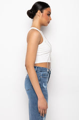 NYX RHINESTONE RIBBED CROP TANK
