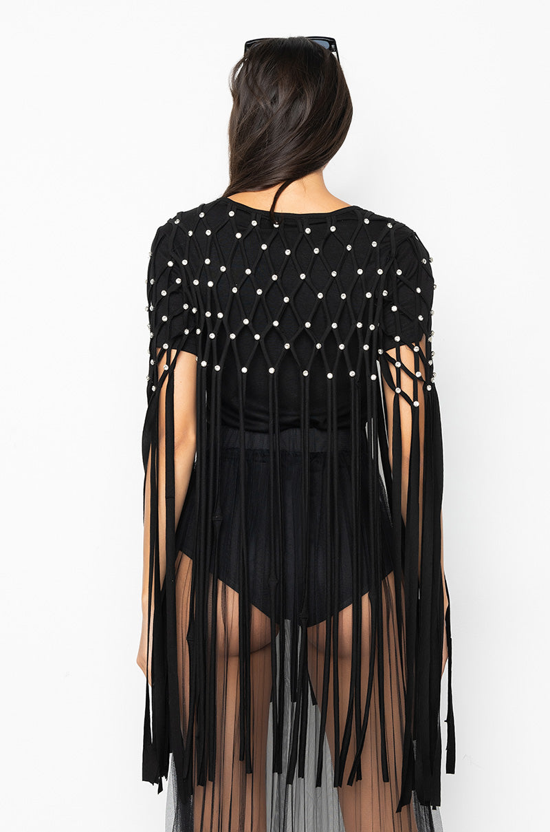 OFF THE TABLE FRINGE DETAIL T SHIRT