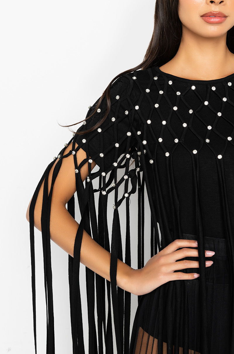 OFF THE TABLE FRINGE DETAIL T SHIRT