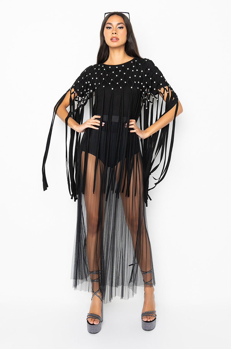 OFF THE TABLE FRINGE DETAIL T SHIRT