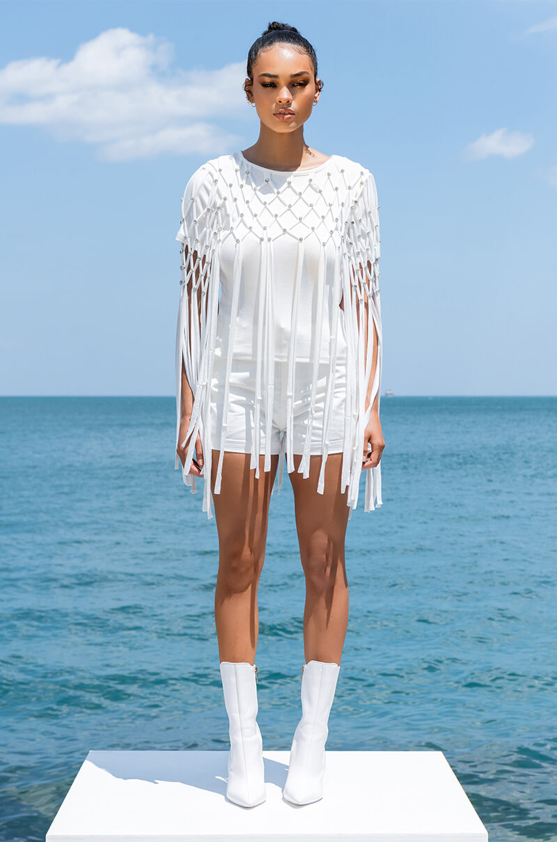 OFF THE TABLE FRINGE DETAIL T SHIRT