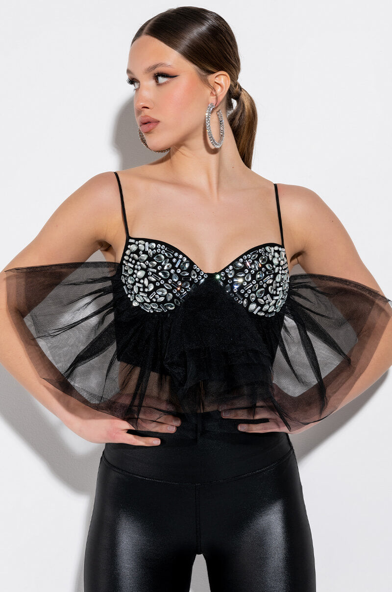 OFTEN IMITATED SLEEVELESS RHINESTONE BLOUSE