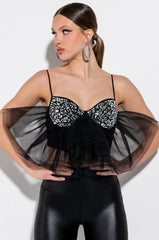 OFTEN IMITATED SLEEVELESS RHINESTONE BLOUSE