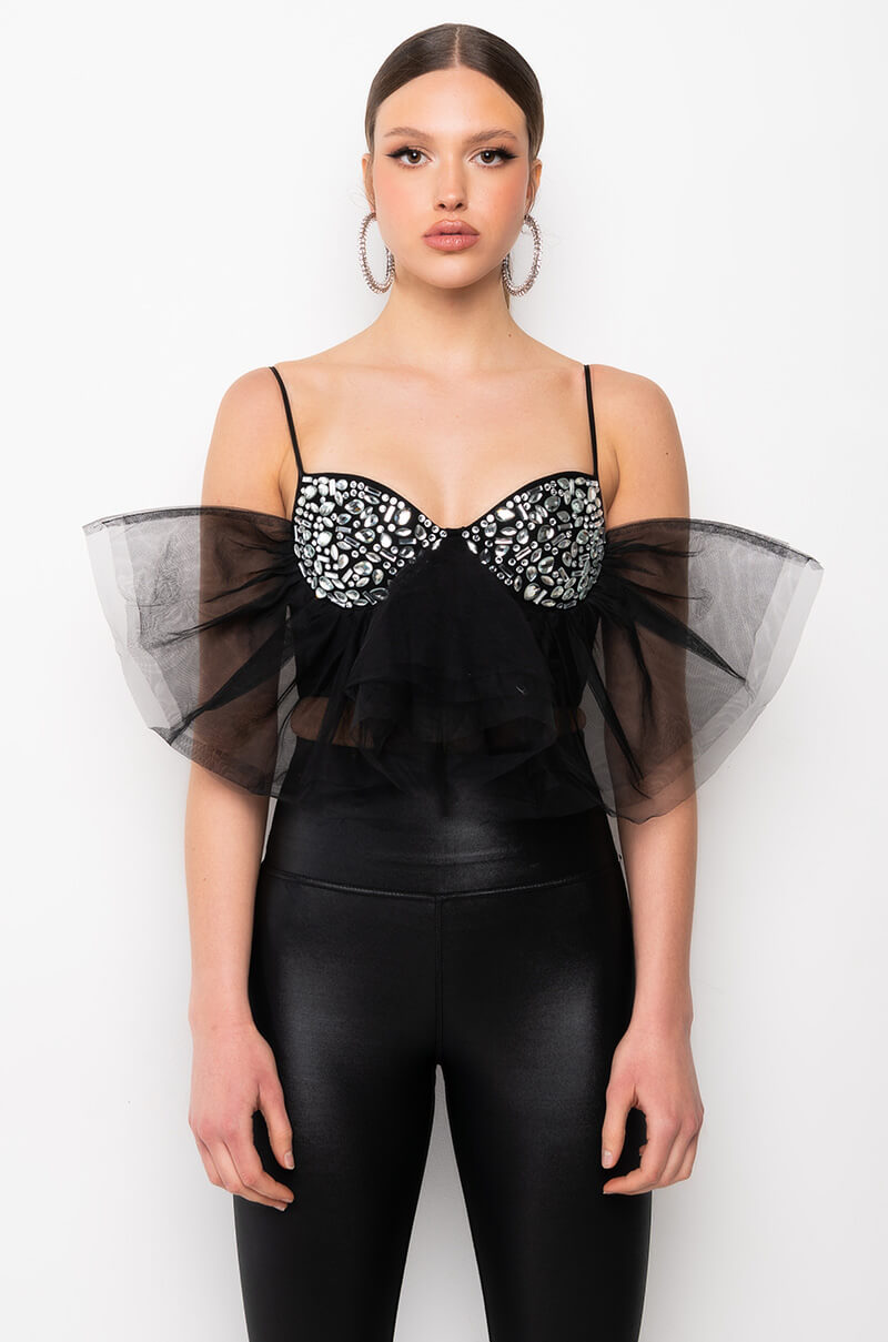 OFTEN IMITATED SLEEVELESS RHINESTONE BLOUSE