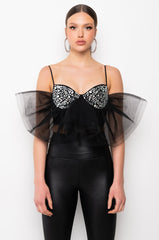 OFTEN IMITATED SLEEVELESS RHINESTONE BLOUSE