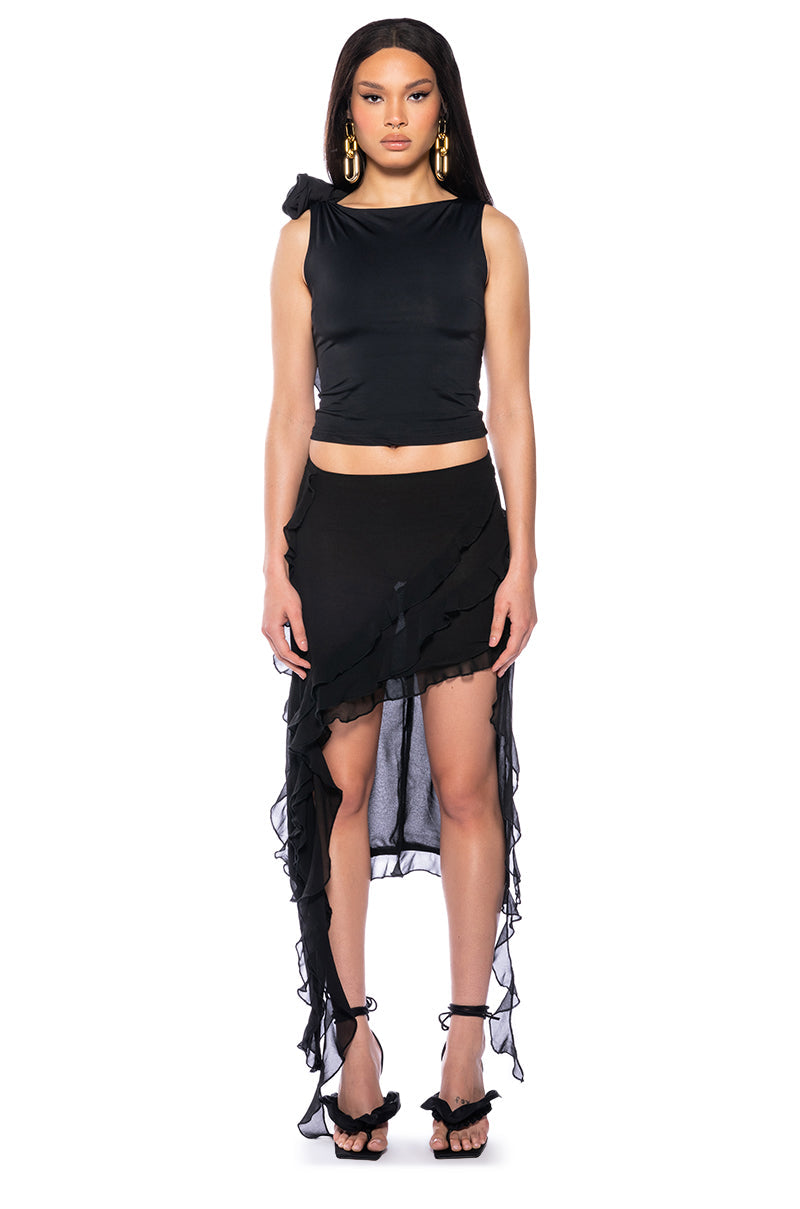 OH DARLING RUFFLE ASYMMETRICAL SKIRT
