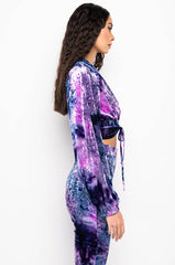 OH WHAT A NIGHT DRAWSTRING CROP BLOUSE