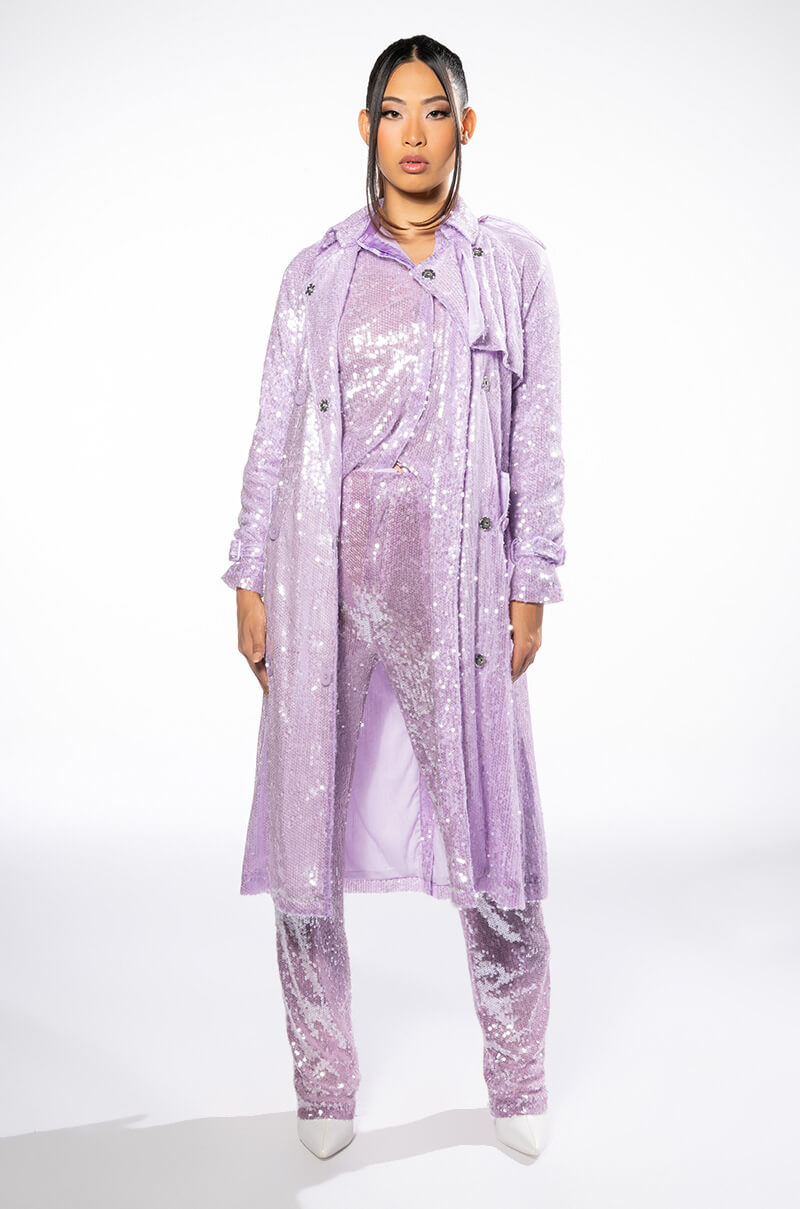 OH YOU FANCY SEQUIN TRENCH JACKET
