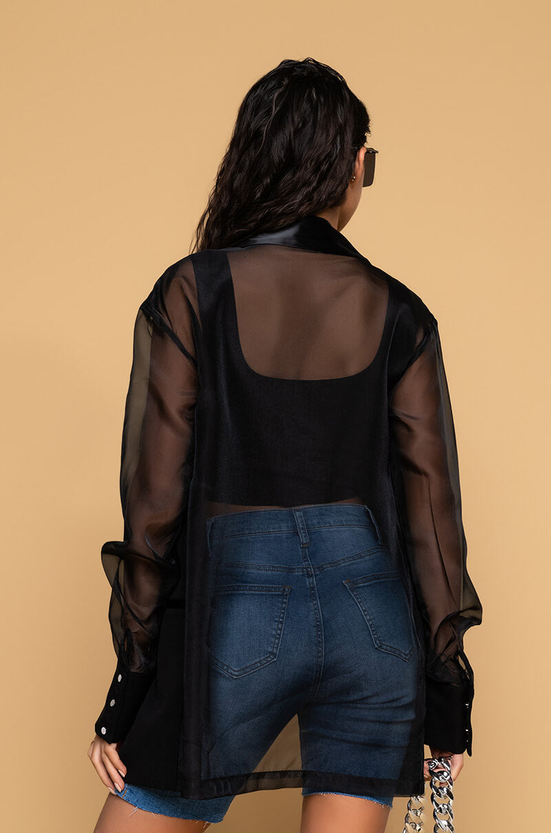 OLIVIER SHEER MIX MEDIA BLAZER