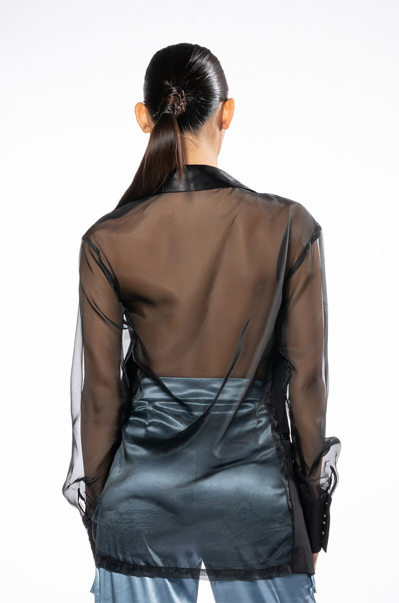 OLIVIER SHEER MIX MEDIA BLAZER