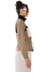 OLLIE OLIVE LONG SLEEVE WAIST SCRUNCHED BLOUSE