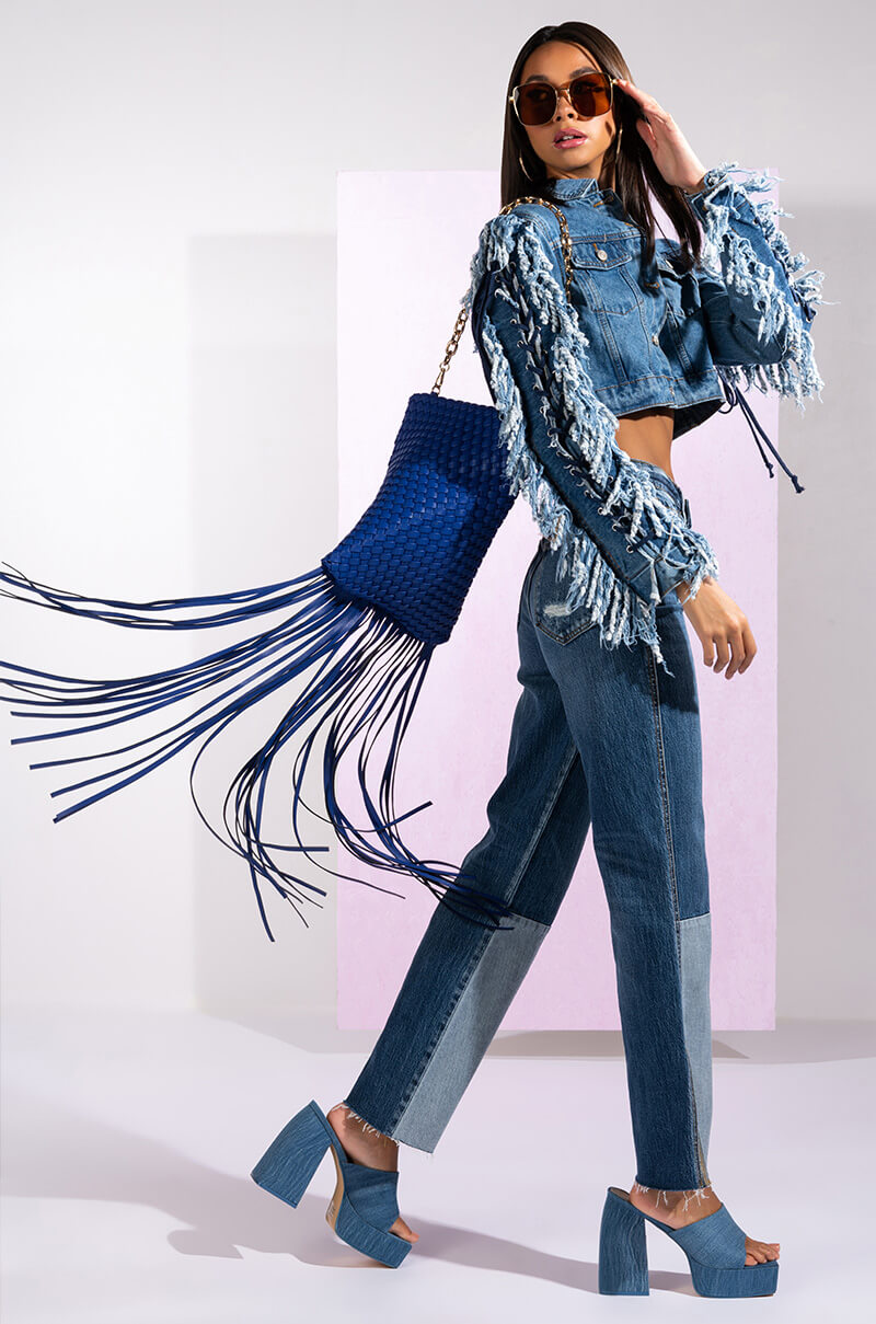 PLAY IT AGAIN HIGH RISE STRAIGHT JEANS