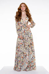 ON TOP MAXI FLORAL DRESS WITH SIDE CUT OUTS