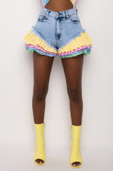 ON YOUR RADAR COLORBLOCK TRIM DENIM SHORT