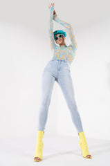 ONCE UPON A TIME LONG SLEEVE MOCK NECK MESH BODYSUIT