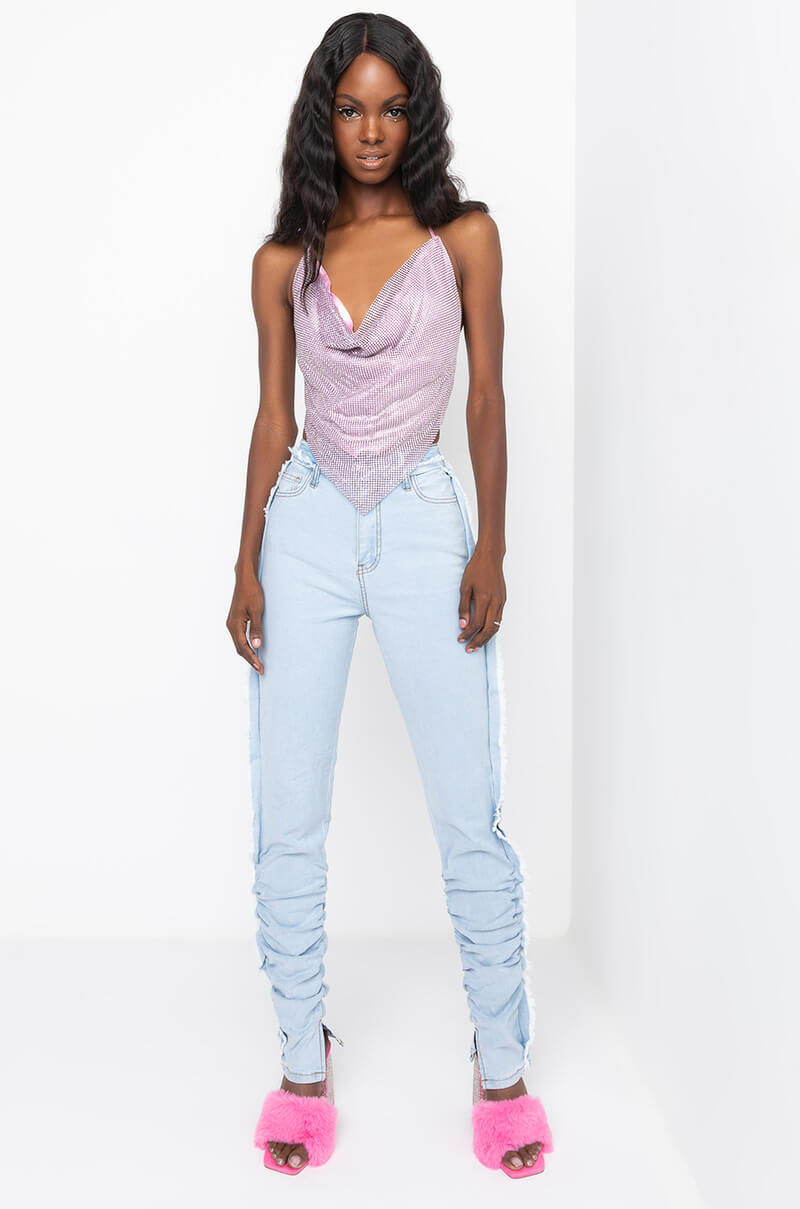 ONE MORE TIME INSIDE OUT SKINNY JEANS