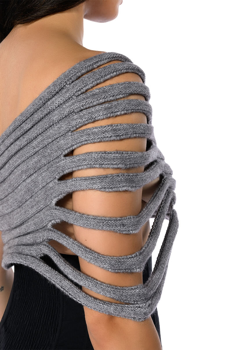ONE SHOULDER RIB KNIT LAYERING TUBE TOP